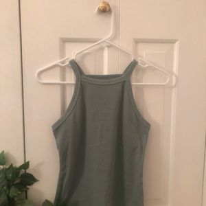 Dusty teal ribbed tank top